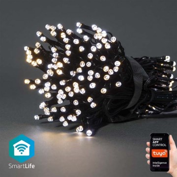 Cordão de luzes de Natal LED 100 LEDs / 8 funções, 15 m, IP65, Wi-Fi Tuya