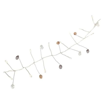 Cordão de luzes de Natal LED, 40 LEDs, 3×AA, 1,5 m, branco quente