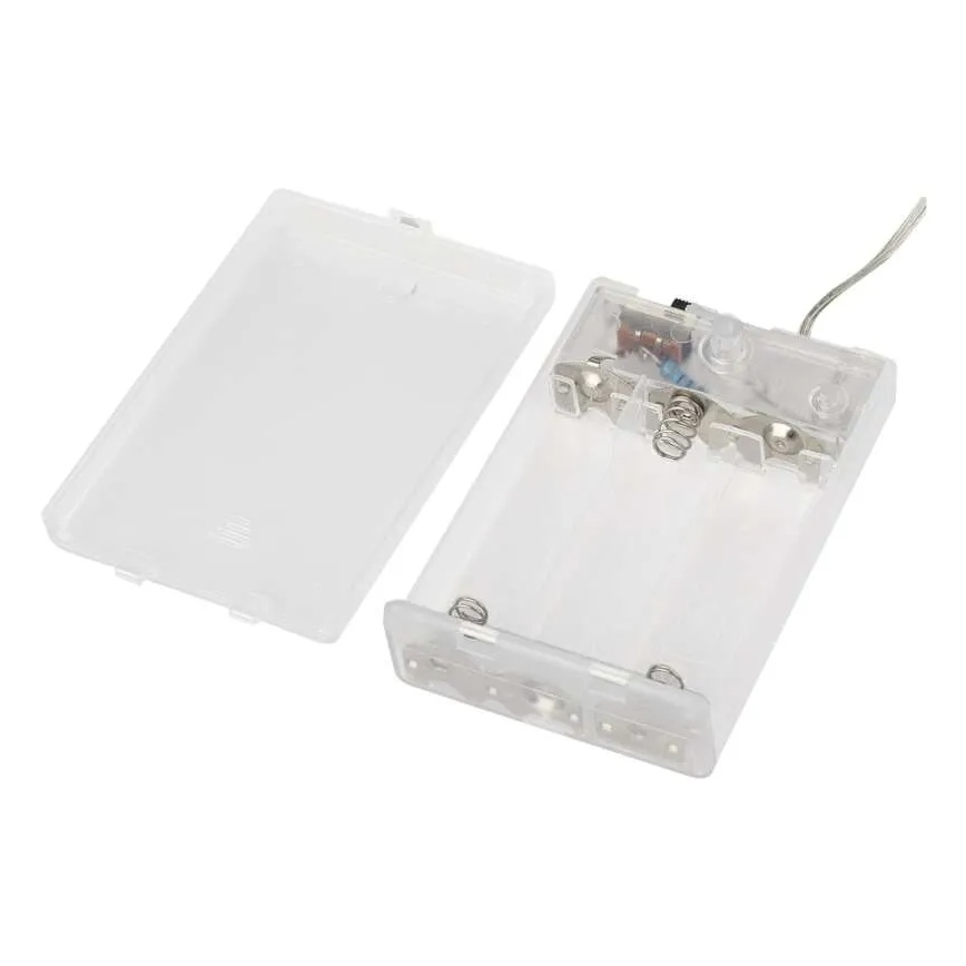 Cordão de luzes de Natal LED, 40 LEDs, 3×AA, 1,5 m, branco quente