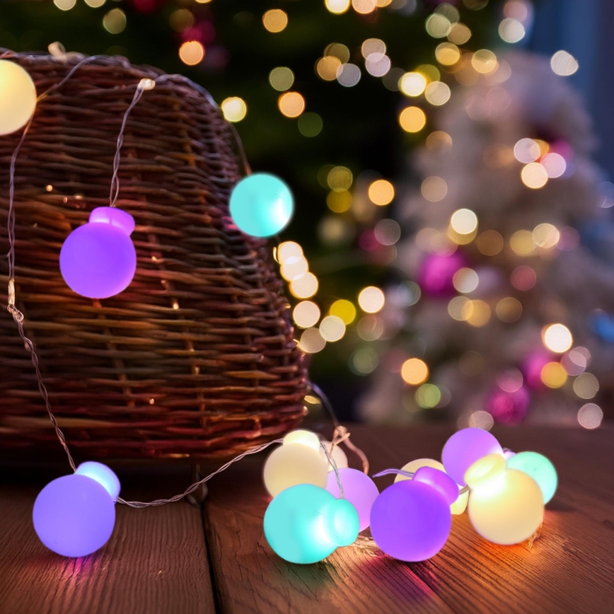 Cordão de luzes de Natal LED 40xLED/2xAA 4,3 m multicolorido