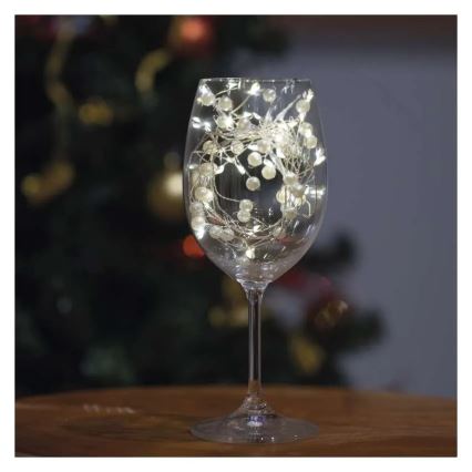 Cordão de luzes de Natal LED 40xLED/3xAA 1,5 m branco quente