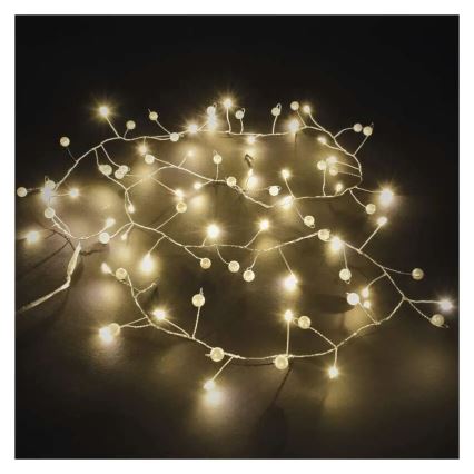Cordão de luzes de Natal LED 40xLED/3xAA 1,5 m branco quente