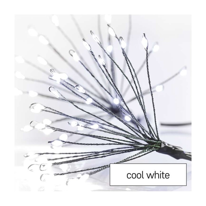 Cordão de luzes de Natal LED 450xLED 8+3 m branco frio