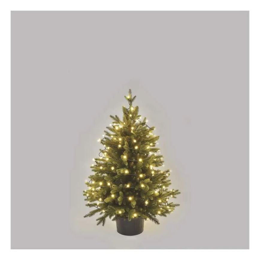Cordão de luzes de Natal LED, 80 LEDs, 230 V, 8 funções, 13 m, IP44, branco quente