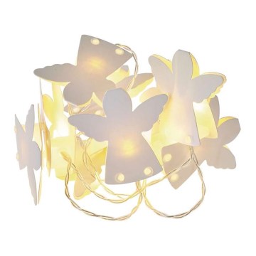 Cordão de luzes de Natal LED CHAIN 10xLED/2xAA 1,65m branco quente