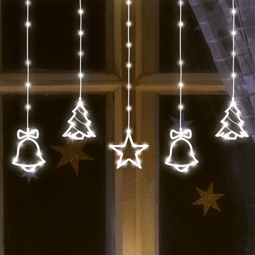 Cordão de luzes de Natal LED para exterior 186xLED 7m IP44 branco frio