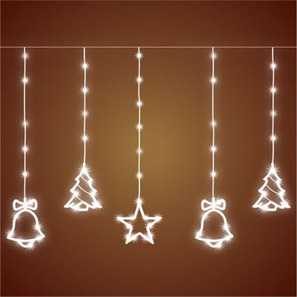 Cordão de luzes de Natal LED para exterior 186xLED 7m IP44 branco frio