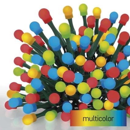 Cordão de luzes de Natal LED para exterior 80 LEDs / 8 funções 13 m multicolorido IP44