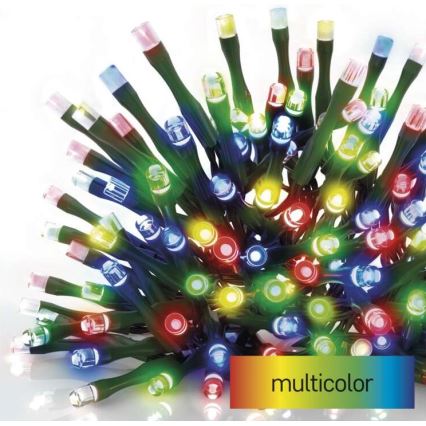 Cordão de luzes de Natal para exterior LED, 180 LEDs / 23 m, IP44, multicolorido