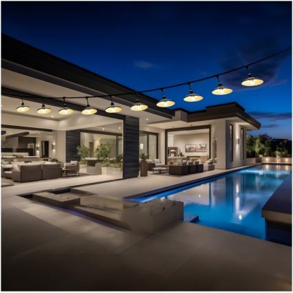 Cordão de luzes decorativo para exterior CRETE 10xE27/230V 15m IP44
