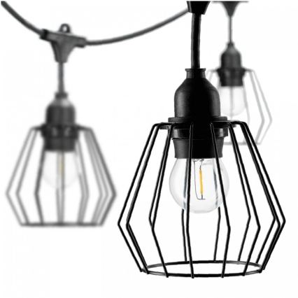 Cordão de luzes decorativo para exterior CRETE 15xE27/230V 20m IP44