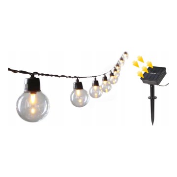 Cordão de luzes decorativo solar LED 20xLED/8 funções 500 mAh 7,6 m IP67 branco quente