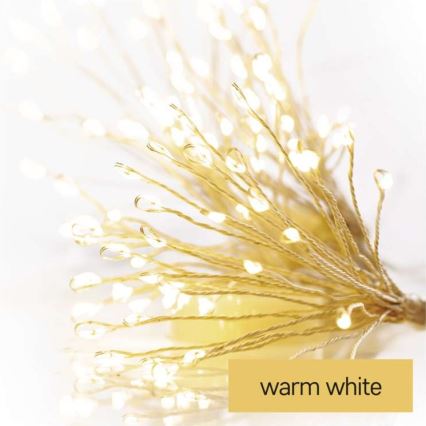 Cordão de luzes LED 150xLED/5,35m branco quente