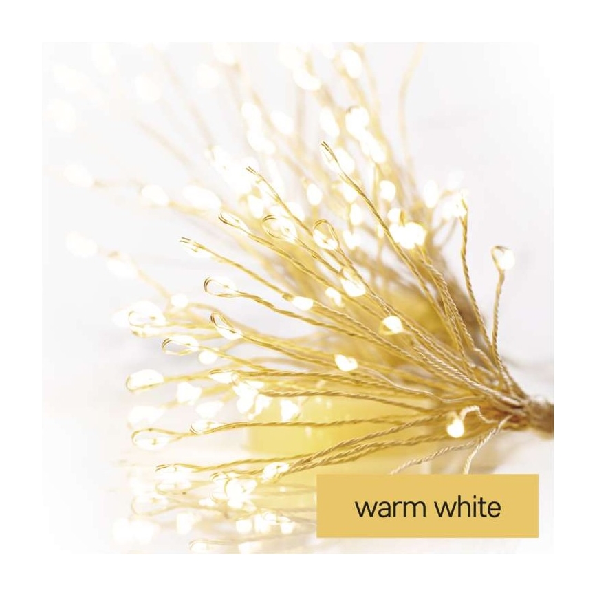Cordão de luzes LED 150xLED/5,35m branco quente