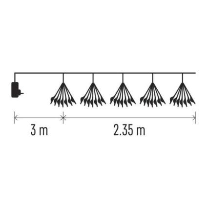 Cordão de luzes LED 150xLED/5,35m branco quente