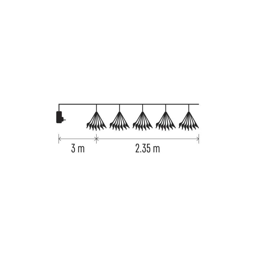 Cordão de luzes LED 150xLED/5,35m branco quente