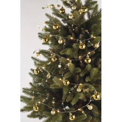 Cordão de luzes LED 20 LEDs/2xAA, 2,2 m, branco quente