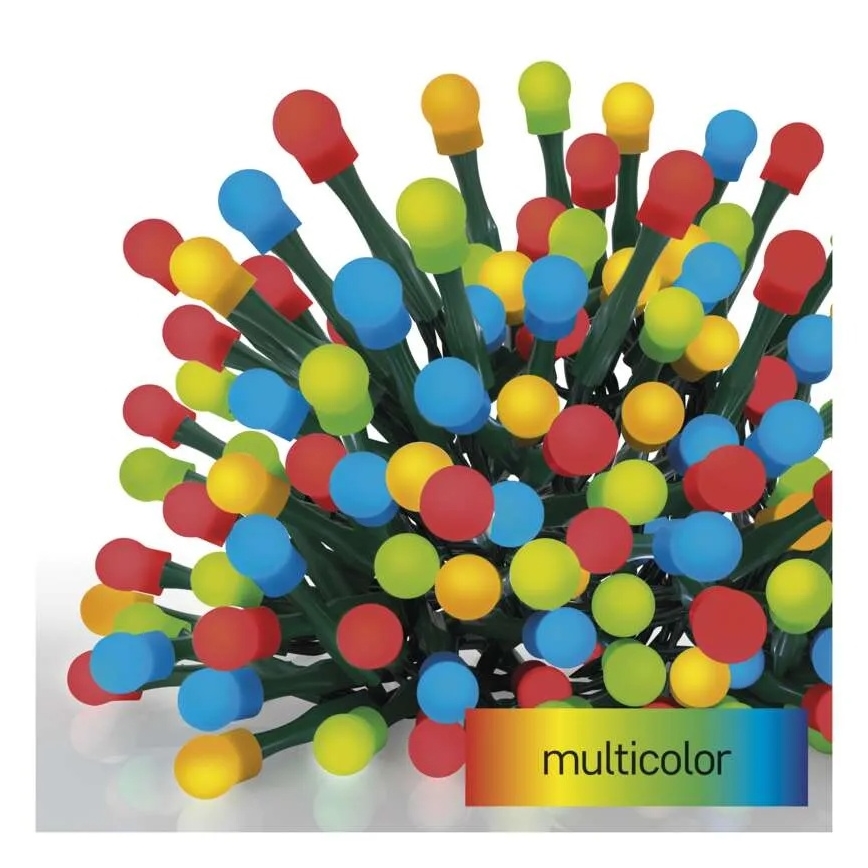 Cordão de luzes LED 480 LEDs / 8 funções, 53 m, IP44, multicolorido