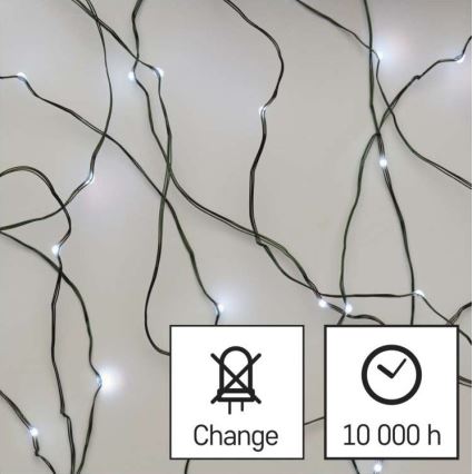 Cordão de luzes LED de Natal para exterior 150xLED/20m IP44 branco frio