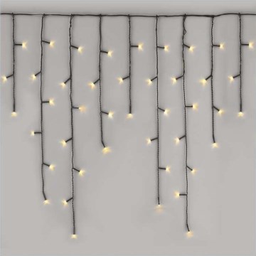 Cordão de luzes LED de Natal para exterior 200 LEDs/8 modos 8,6 m IP44 branco quente