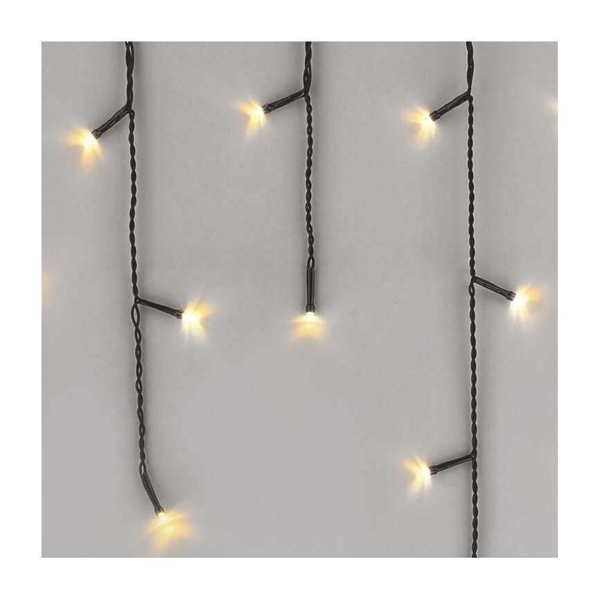 Cordão de luzes LED de Natal para exterior 200 LEDs/8 modos 8,6 m IP44 branco quente