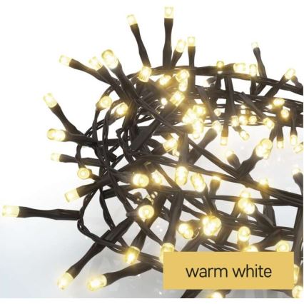 Cordão de luzes LED de Natal para exterior 400 LEDs/13 m IP44 branco quente