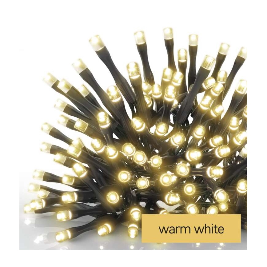 Cordão de luzes LED de Natal para exterior 80xLED/3xAA 6,1m IP44 branco quente