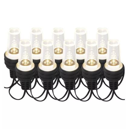 Cordão de luzes LED para exterior, 10 LEDs, 9,5 m, IP44, branco frio