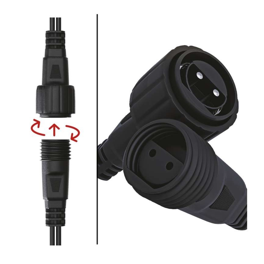 Cordão de luzes LED para exterior 100xLED/15m IP44 branco quente