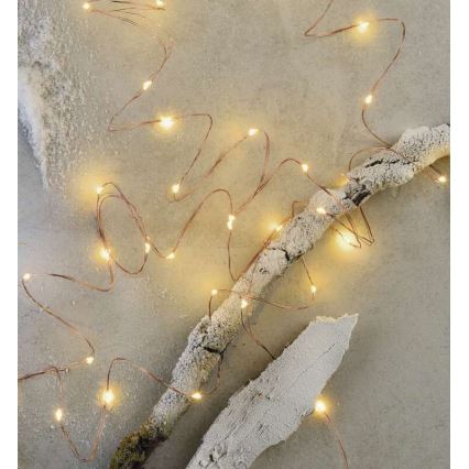 Cordão de luzes LED para exterior 100xLED/15m IP44 branco quente