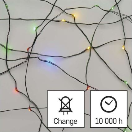 Cordão de luzes LED para exterior 150 LEDs/20 m IP44 multicolorido