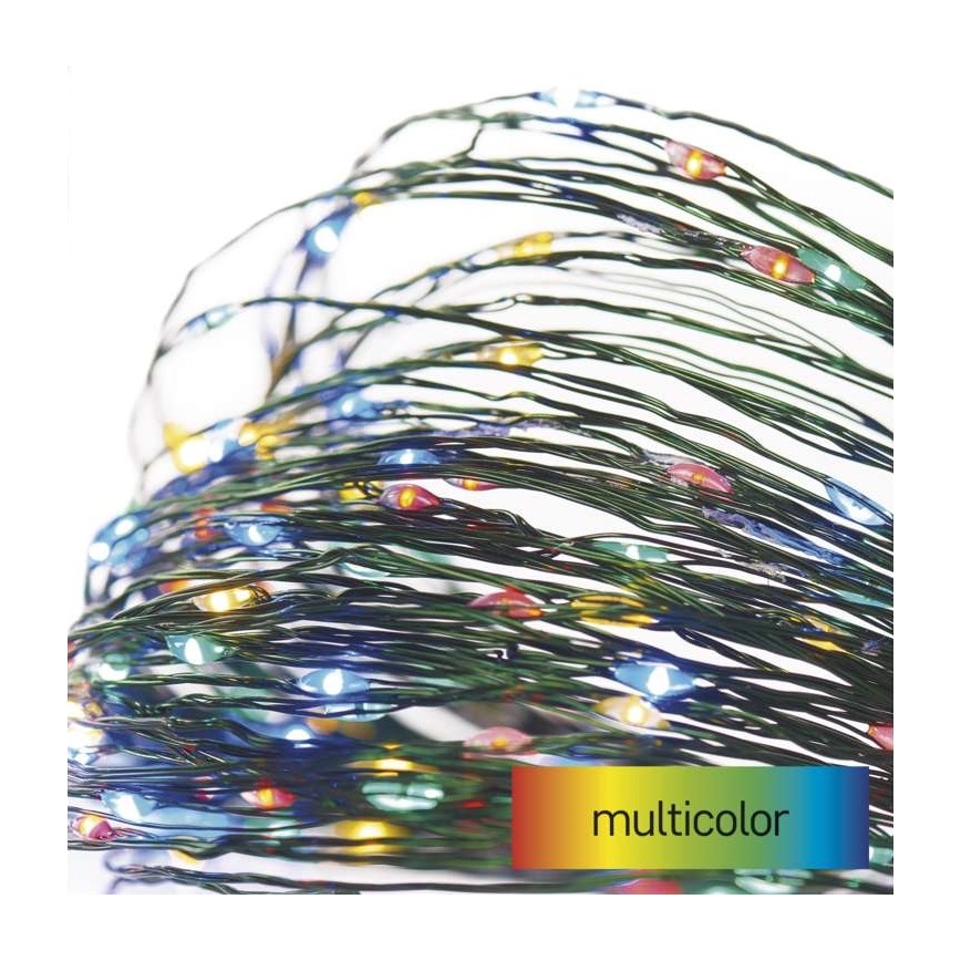 Cordão de luzes LED para exterior 150 LEDs/20 m IP44 multicolorido