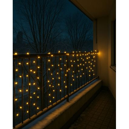 Cordão de luzes LED para exterior, 200 LEDs, 230 V, 7,6 m, IP44, preto