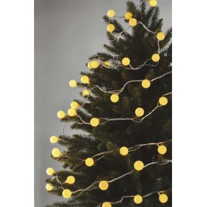 Cordão de luzes LED para exterior, 40 LEDs, 9 m, IP44, branco quente