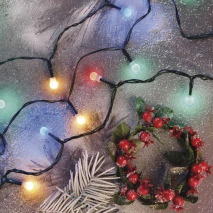 Cordão de luzes LED para exterior, 80 LEDs / 8 funções, 13 m, multicolorido, IP44