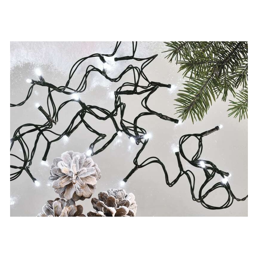 Cordão de luzes LED para exterior — 40 LEDs / 9 m, IP44, branco frio