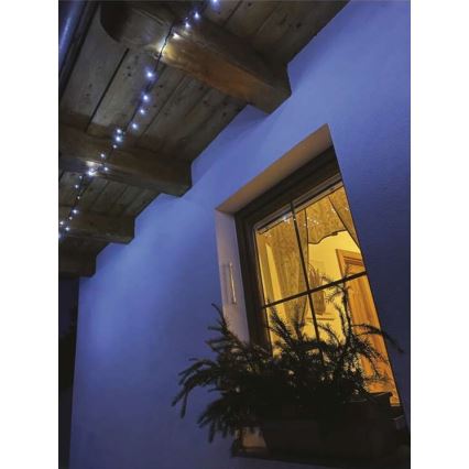 Cordão de luzes LED para exterior — 40 LEDs / 9 m, IP44, branco frio