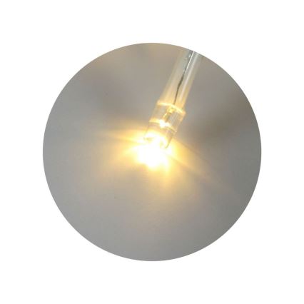 Cordão de luzes LED para Natal 20 LEDs/2 funções 2,4m branco quente