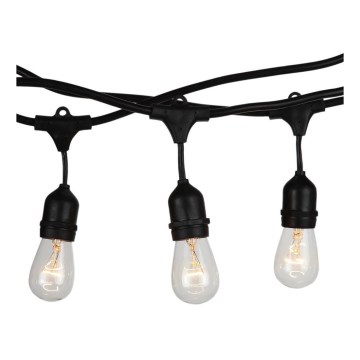 Cordão de luzes para exterior STRING 15m 15xE27/25W/230V IP54