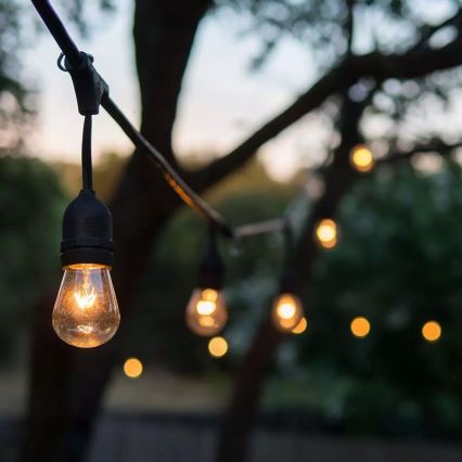 Cordão de luzes para exterior STRING 15m 15xE27/25W/230V IP54