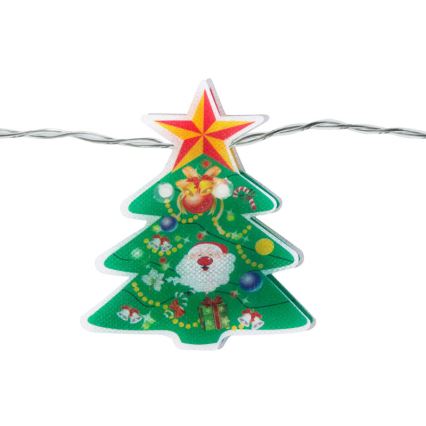 Cordão de Natal LED 10xLED/2xAA 1,35 m branco quente para árvore
