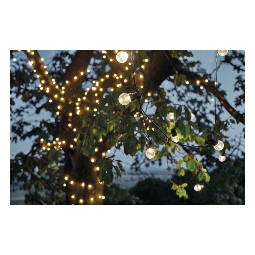 Cordão decorativo de luzes LED para exterior 10×LED/10 m IP44 transparente