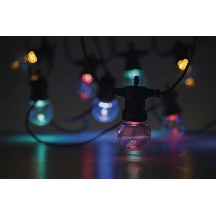 Cordão decorativo de luzes LED para exterior 50 LEDs/10 m IP44 transparente