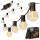 Cordão decorativo LED regulável para exterior, 25 lâmpadas E12 (1W), 24/230V, 17,5 m, IP65, preto + controlo remoto