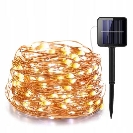 Cordão decorativo solar LED 100xLED/1,2V 800 mAh 7 m IP44 preto