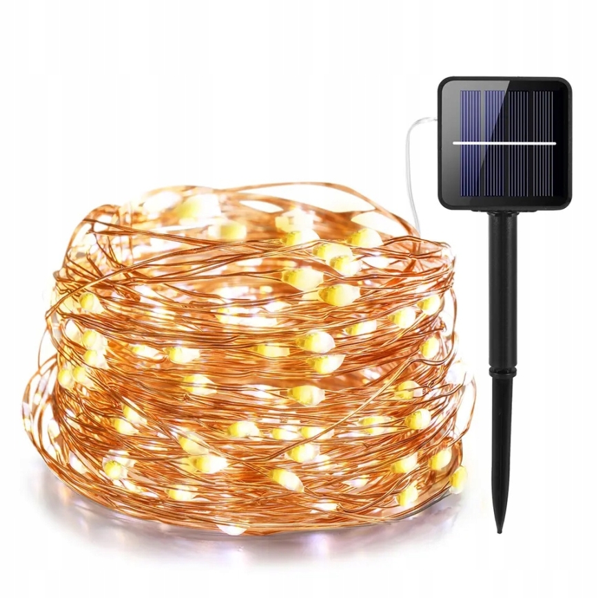 Cordão decorativo solar LED 100xLED/1,2V 800 mAh 7 m IP44 preto