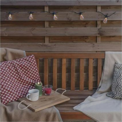 Cordão decorativo solar LED 10xLED/0,6W/1,2V 4,5m IP44 800 mAh