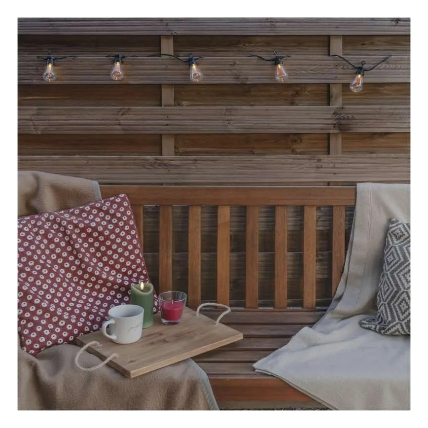 Cordão decorativo solar LED 10xLED/0,6W/1,2V 4,5m IP44 800 mAh