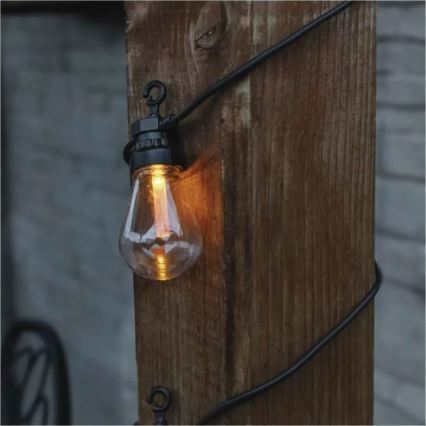 Cordão decorativo solar LED 10xLED/0,6W/1,2V 4,5m IP44 800 mAh