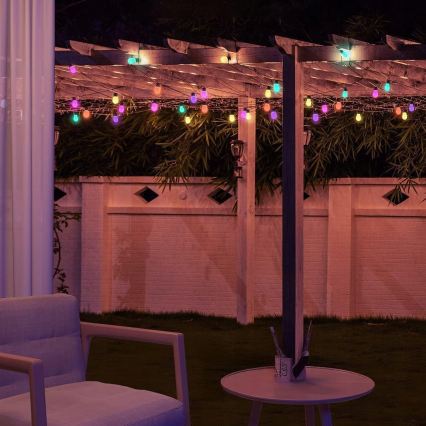 Guirlanda decorativa solar LED RGB regulável 15 LEDs/18 funções USB 6 m IP44 preto + controlo remoto